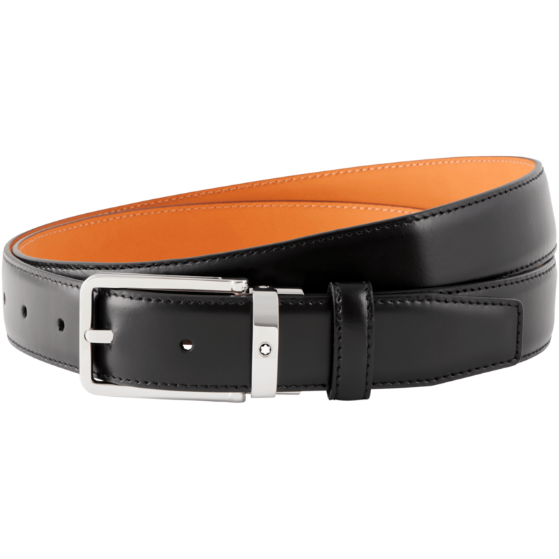 Montblanc-Montblanc Rectangular Leather & Shiny Stainless Steel Pin Buckle Belt 118418-118418_2