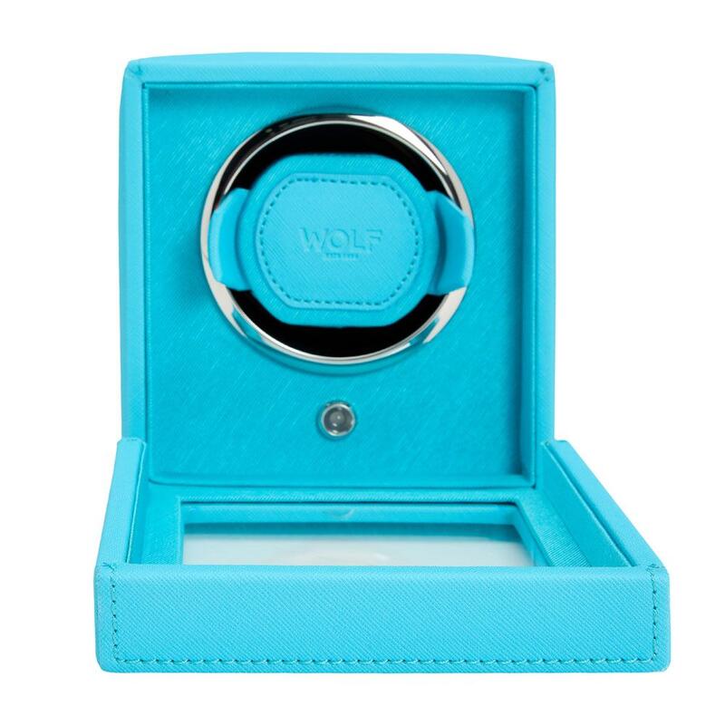 -WOLF Cub Single Watch Winder with Cover Tutti Frutti Turquoise 461124-461124_2