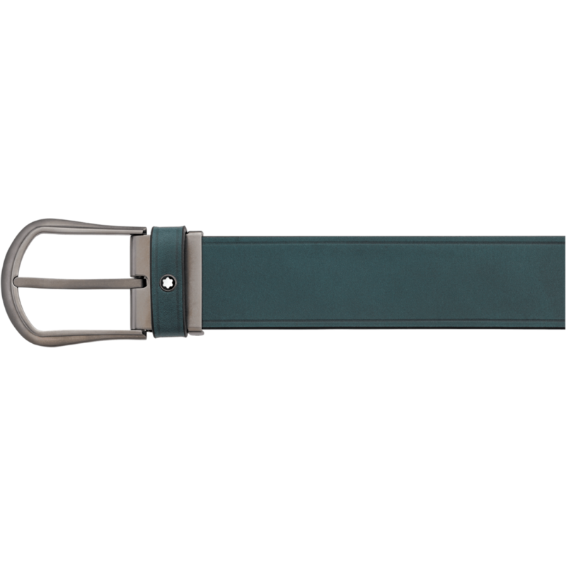 Montblanc-Montblanc Rounded Trapeze Graphite-Colour Pin Buckle Belt 118452-118452_2