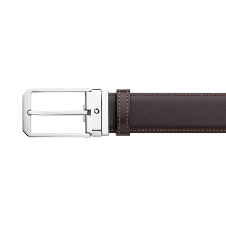 Montblanc -Montblanc Rectangular Buckle Reversible Black / Brown 35 mm Self Adjustable Leather Belt 124383-124383_2