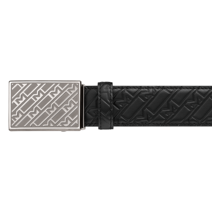 Montblanc-Montblanc Rectangular Buckle Black 35 mm Leather Belt 129451-129451_2