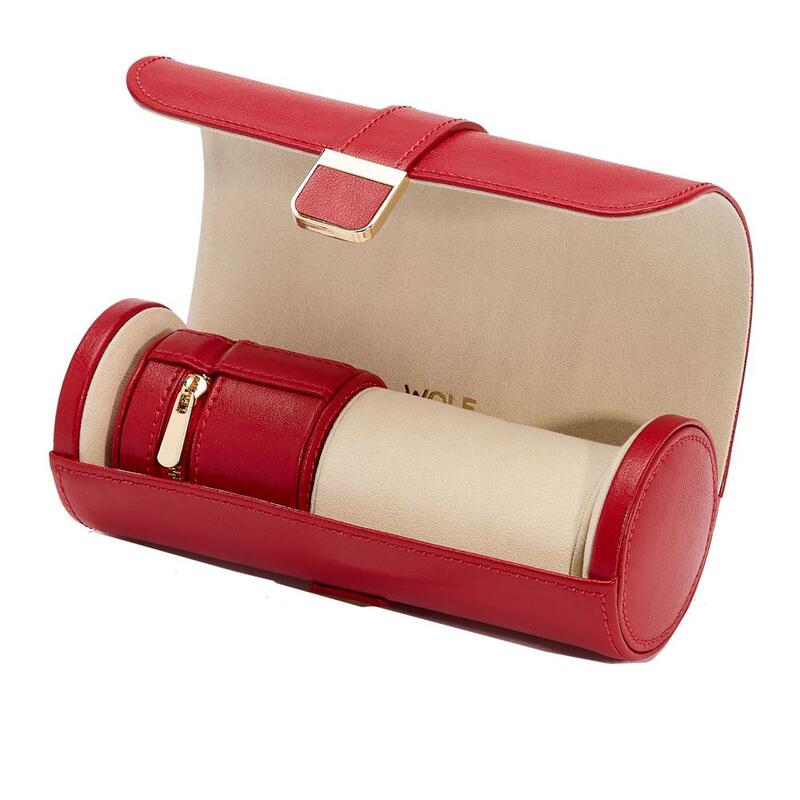 -WOLF Palermo Double Watch Roll with Jewelry Pouch Red 213972-213972_2