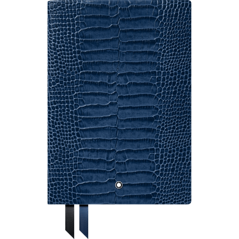 Montblanc-Montblanc Fine Stationery Notebook #146 Croco Print Blue Violet, lined 118026-118026_2