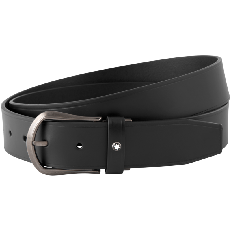 Montblanc-Montblanc Rounded Trapeze Graphite-Colour Pin Buckle Belt 118451-118451_2
