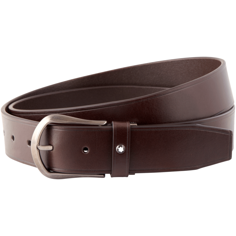 Montblanc -Montblanc Rounded Trapeze Graphite-Colour Pin Buckle Belt 118454-118454_2