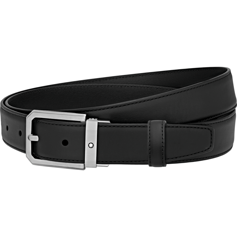 Montblanc-Montblanc Trapeze Brushed Stainless Steel Pin Buckle Belt 124208-124208_2