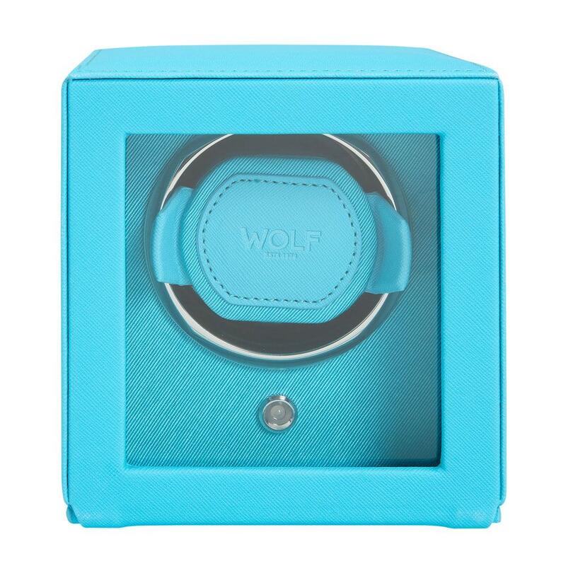 -WOLF Cub Single Watch Winder with Cover Tutti Frutti Turquoise 461124-461124_2