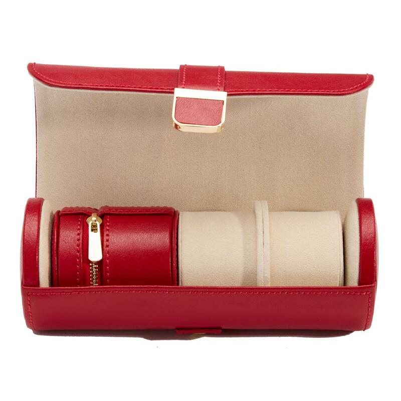 -WOLF Palermo Double Watch Roll with Jewelry Pouch Red 213972-213972_2