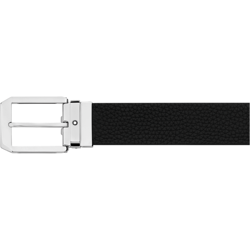 Montblanc -Montblanc Rectangular Squared Shiny Stainless Steel Pin Buckle Belt 118447-118447_2