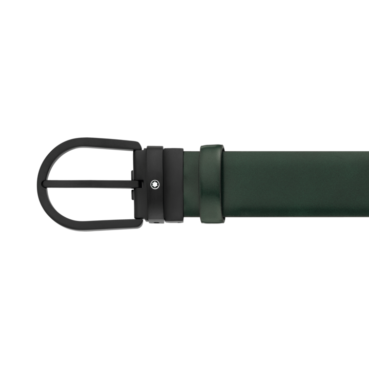 Montblanc -Montblanc Horseshoe Buckle Green 35 mm Self Adjustable Leather Belt 129428-129428_2