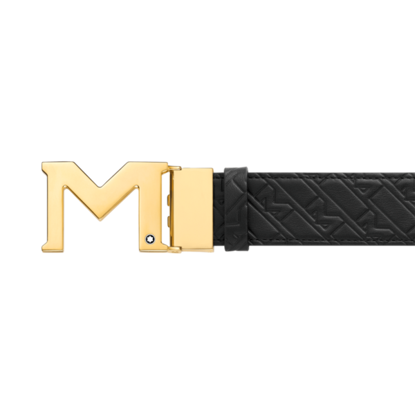 Montblanc -Montblanc M Buckle 35 mm Reversible Leather Belt Black 128786-128786_1