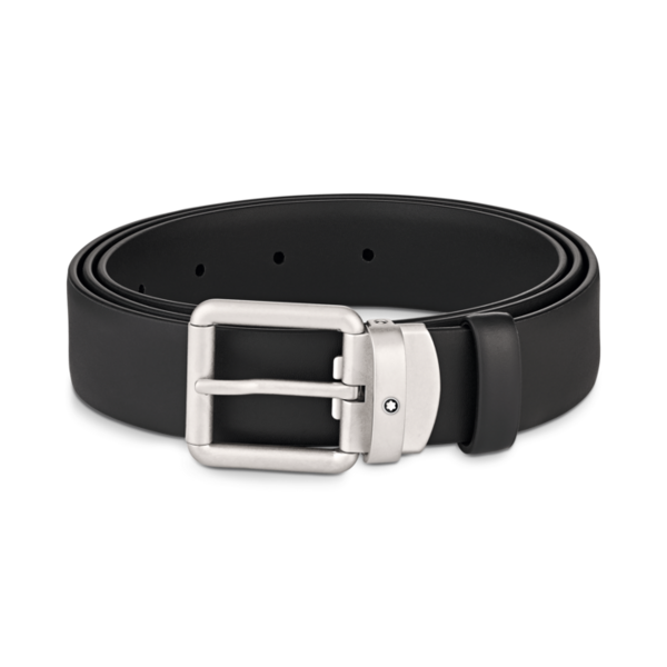 Montblanc-Montblanc Rounded Square Buckle Black 30 mm Leather Belt 129453-129453_1