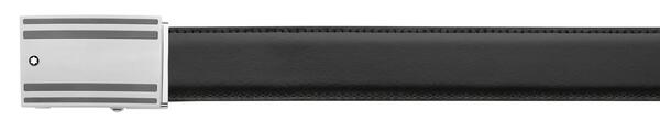 Montblanc-Montblanc Rectangular Mat Stainless Steel & PVD Black-Coated Roll Plate Buckle Belt 115478-115478_1