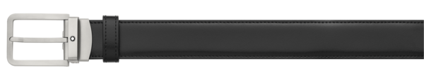 Montblanc -Montblanc Rectangular Titanium Buckle Reversible Black / Brown 32 mm Leather Belt 126025-126025